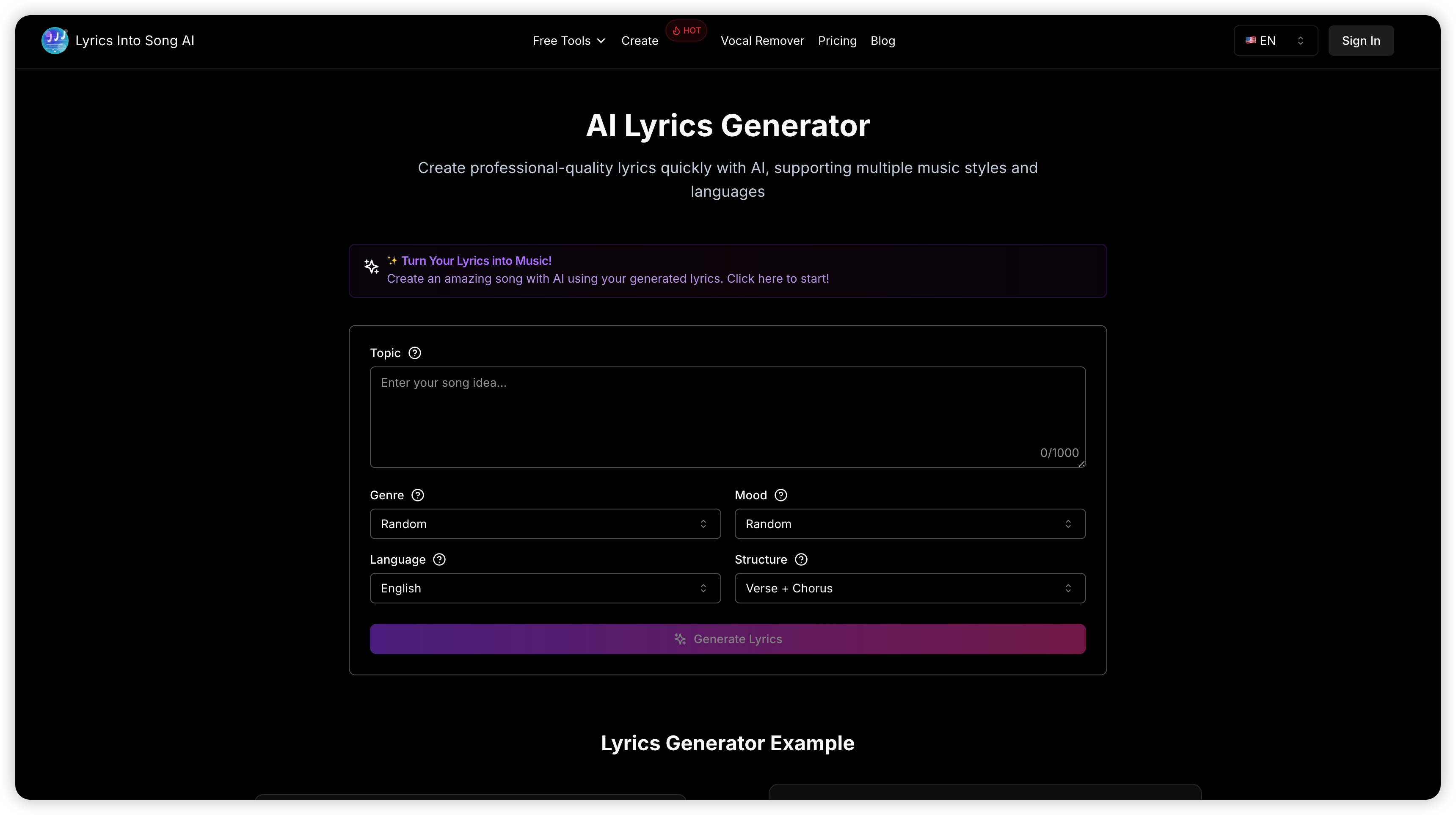 Lyrics Generator